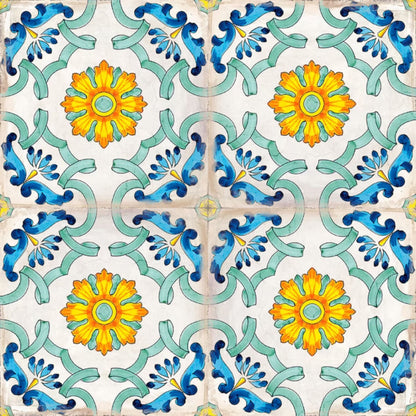 VIETRI SAVOIA ITALIA Piastrelle in gres porcellanato decorato effetto maioliche partenopee vivaci e artigianali per pavimenti e rivestimenti