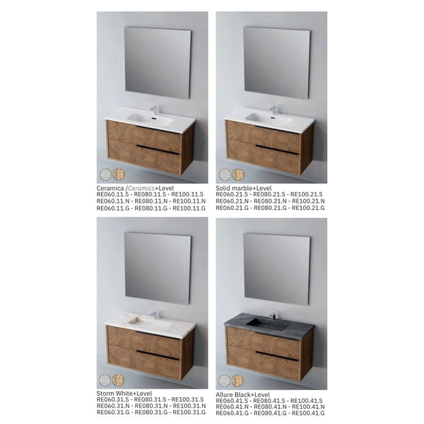 # MOBILE SOSPESO F4 REEL LEGNO LAMINATO 80Cm - NOFER mobile bagno con 2 cassetti