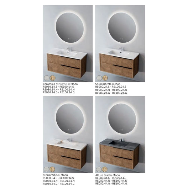 # MOBILE SOSPESO F4 REEL LEGNO LAMINATO 80Cm - NOFER mobile bagno con 2 cassetti