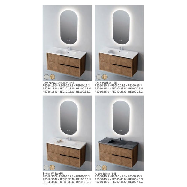 # MOBILE SOSPESO F4 REEL LEGNO LAMINATO 80Cm - NOFER mobile bagno con 2 cassetti