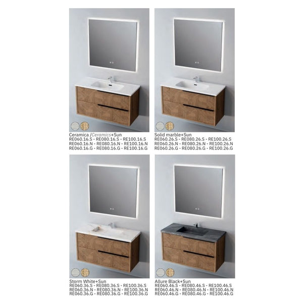 # MOBILE SOSPESO F4 REEL LEGNO LAMINATO 80Cm - NOFER mobile bagno con 2 cassetti