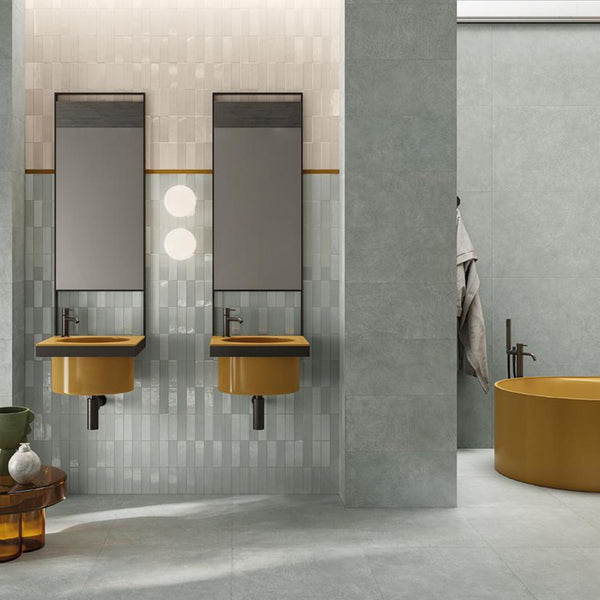 # SIXTY - EMILCERAMICA ambienti dalla terra nuda, primordiale, sofisticata ed elegante