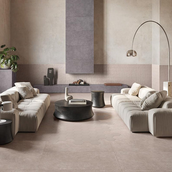 # SIXTY - EMILCERAMICA ambienti dalla terra nuda, primordiale, sofisticata ed elegante