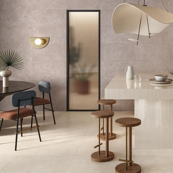 # SIXTY - EMILCERAMICA ambienti dalla terra nuda, primordiale, sofisticata ed elegante