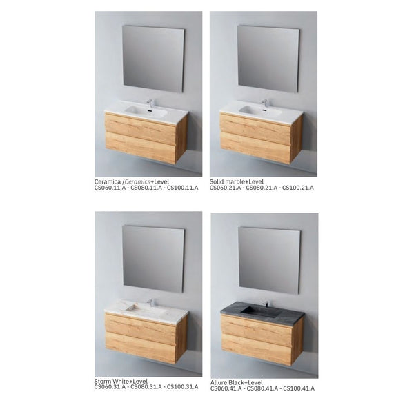 # MOBILE SOSPESO CONTRACT STEP LEGNO LAMINATO SAND 80Cm - NOFER mobile con 2 cassetti