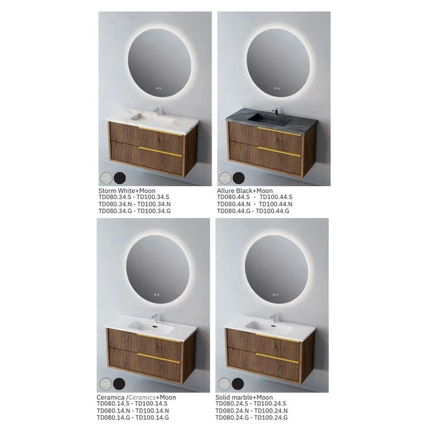 # MOBILE SOSPESO F4 TREND LEGNO LAMINATO 100Cm - NOFER mobili bagno con 2 cassetti
