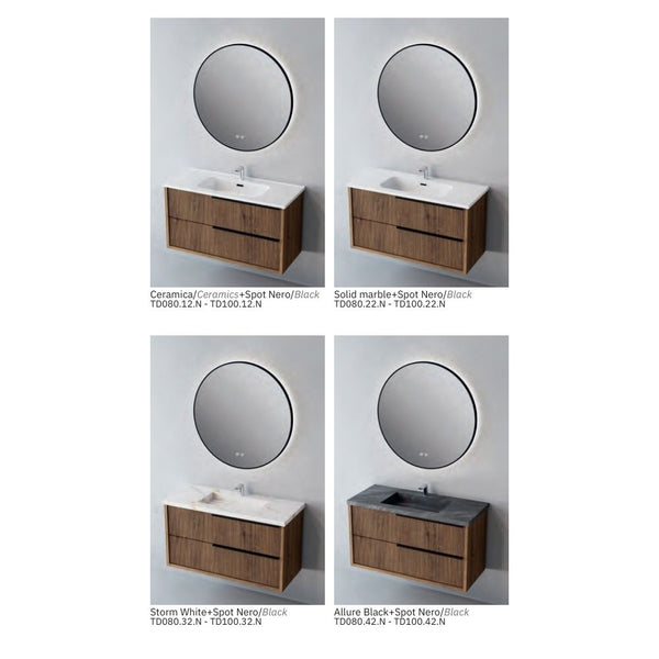 # MOBILE SOSPESO F4 TREND LEGNO LAMINATO 100Cm - NOFER mobili bagno con 2 cassetti