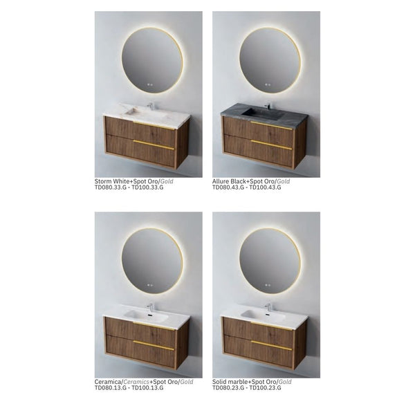 # MOBILE SOSPESO F4 TREND LEGNO LAMINATO 100Cm - NOFER mobili bagno con 2 cassetti