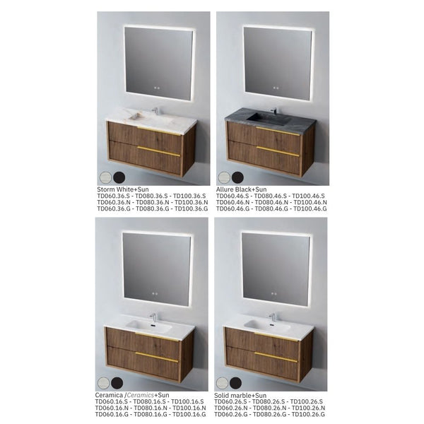 # MOBILE SOSPESO F4 TREND LEGNO LAMINATO 60Cm - NOFER mobili bagno con 2 cassetti