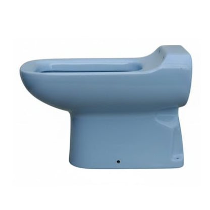 WC Linea CONCA AZZURRO SUSSURRATO IDEAL STANDARD a pavimento in ceramica smaltata con design classico per bagni vintage