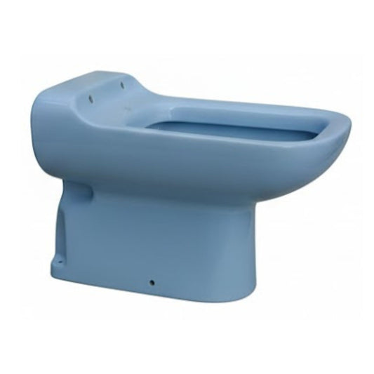 WC Linea CONCA AZZURRO SUSSURRATO IDEAL STANDARD a pavimento in ceramica smaltata con design classico per bagni vintage