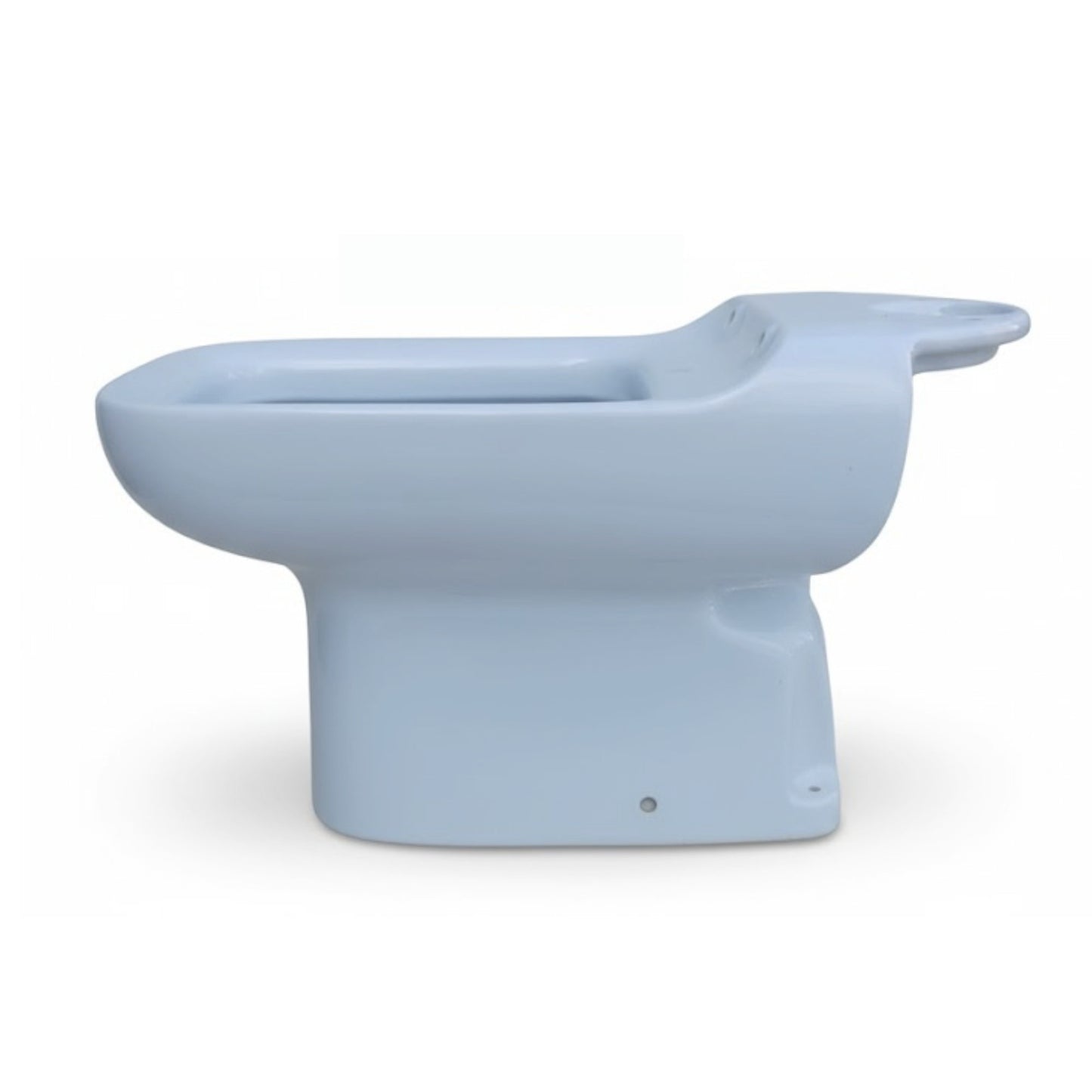 WC Linea CONCA AZZURRO SUSSURRATO CON CASSETTA IDEAL STANDARD a pavimento in ceramica smaltata con design classico per bagni vintage