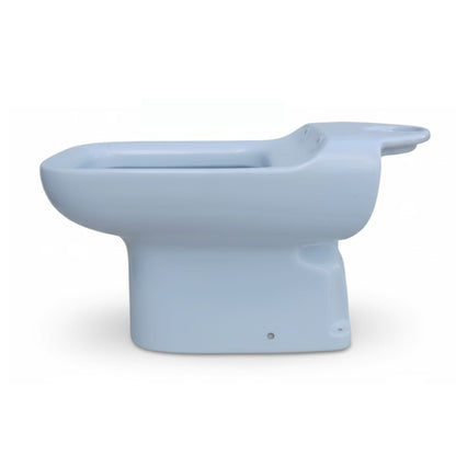 WC Linea CONCA AZZURRO SUSSURRATO CON CASSETTA IDEAL STANDARD a pavimento in ceramica smaltata con design classico per bagni vintage