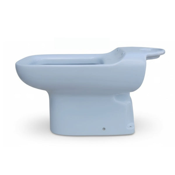 WC Linea CONCA AZZURRO SUSSURRATO CON CASSETTA IDEAL STANDARD a pavimento in ceramica smaltata con design classico per bagni vintage